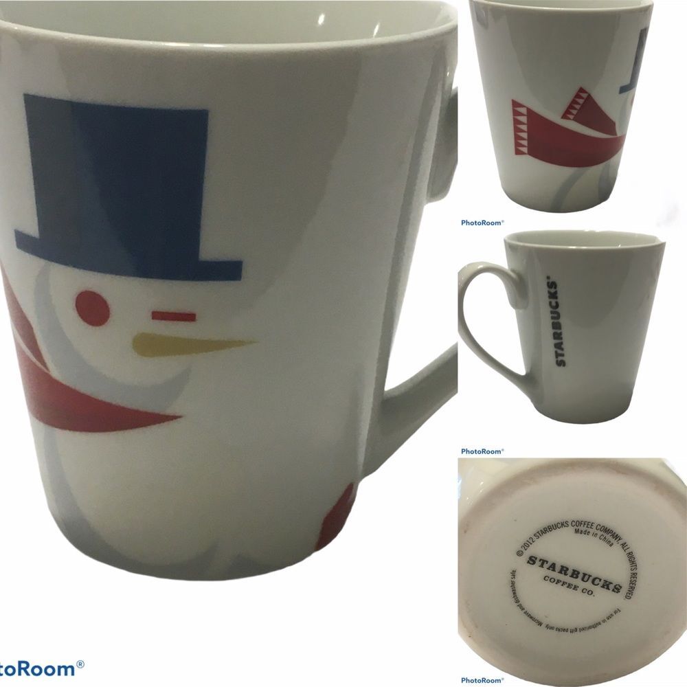 STARBUCKS COFFEE 2012 CHRISTMAS  SNOWMAN MUG